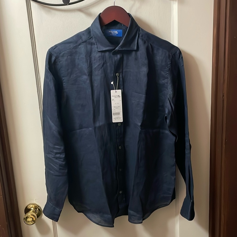 Tokyo Fit - 134 Spread Linen Casual Shirt (Blue, size M)